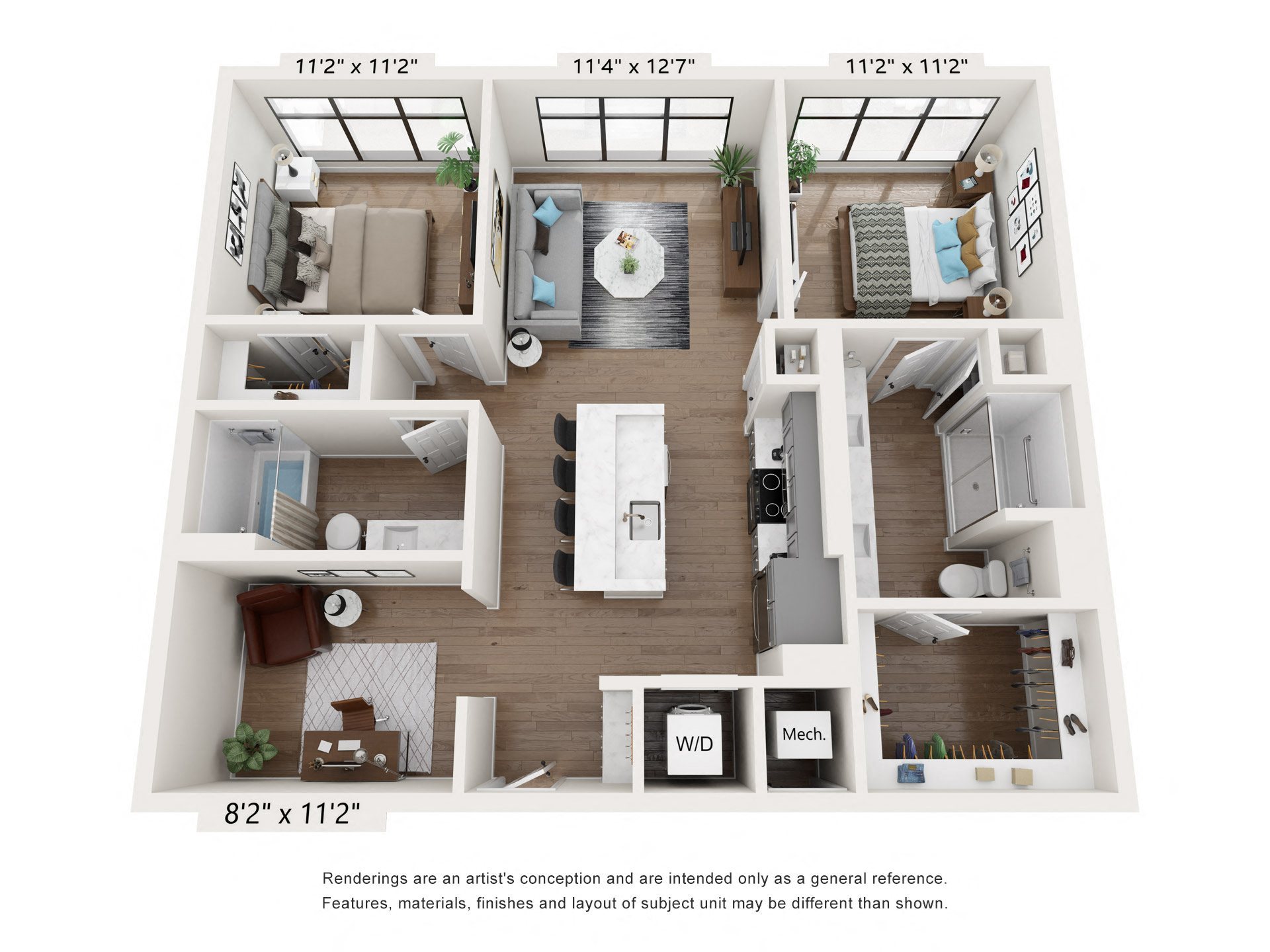 B2: 2 Bed 2 Bath - AFF floor plan